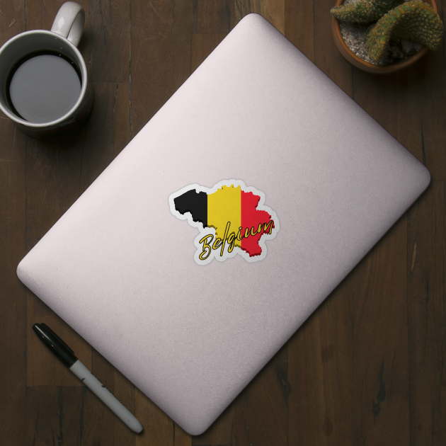 Belgium map, Belgium flag by eka123